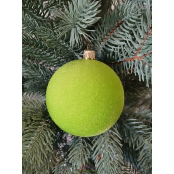 Новогодний шар "Бархат" Ø80мм зеленый, цена за набор 4шт